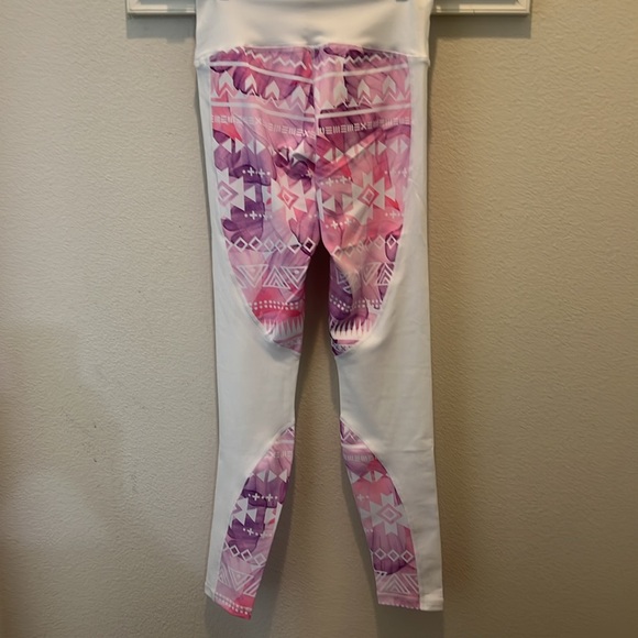 Hera Hero Women's High Waist Seamless Acid Wash Leggings in white/Pink NEW - Picture 10 of 12